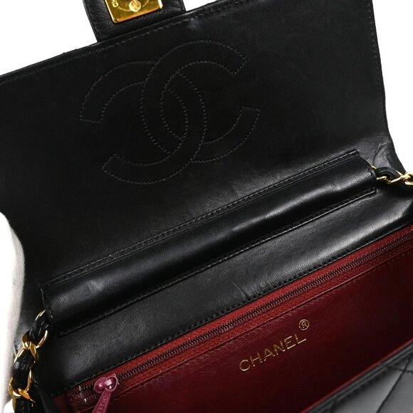 Chanel Black Lambskin Turnlock Small Half Flap Shoulder Bag - Picture 4 of 9